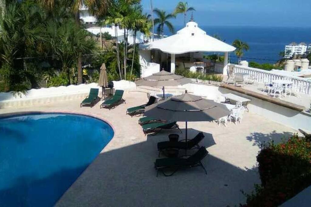 Villa Palmitas Acogedor Departamento Nivel Piscina Gigante Jardines Acapulco Buitenkant foto